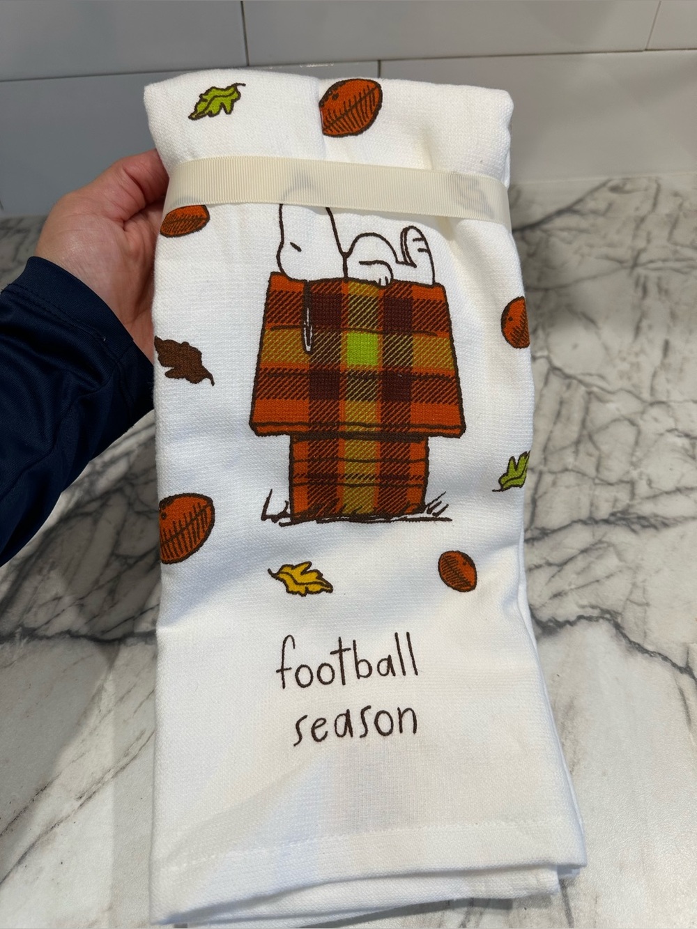 Rae Dunn x Peanuts Snoopy “Football Season” Kitchen Towels 🏈🍂